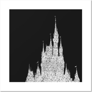 Distressed Magic Castle Silhouette Posters and Art